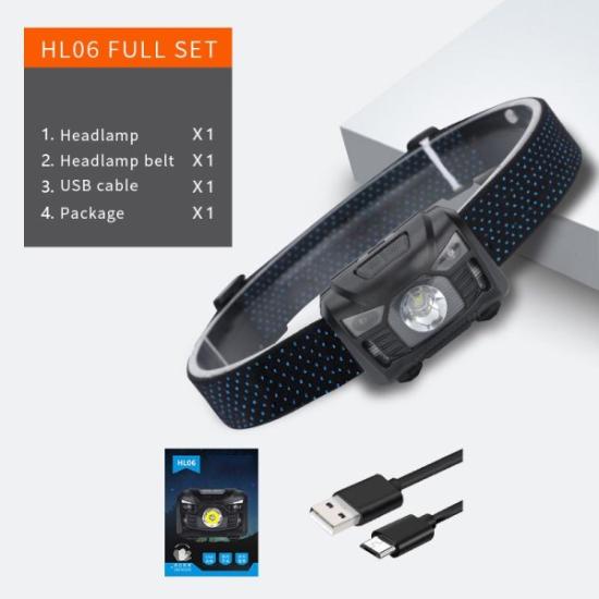 Prekės „Žibintuvėlis ant galvos, įkraunamas micro USB, 500lm, 1200mAh, su sensoriumi ON/OFF“ paveikslėlis