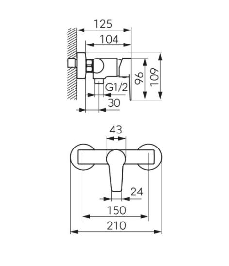Prekės „Maišytuvas dušo FERRO RITTO BTR7BL juodas“ paveikslėlis