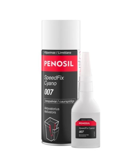 Prekės „PENOSIL SpeedFix Cyano 007 klijų rinkinys, momentiniai klijai 50 gr ir aktyvatorius 200 ml“ paveikslėlis