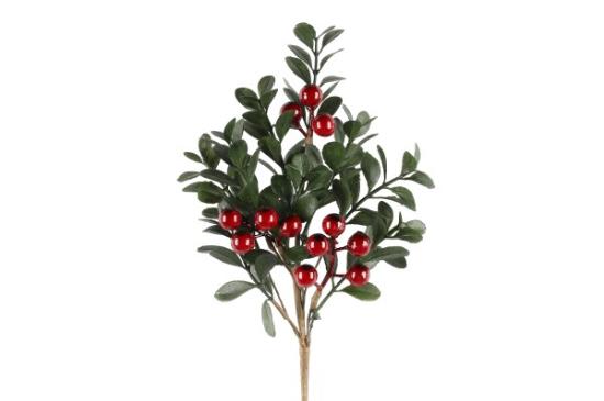 Prekės „Šakelė raudonomis uogomis  Branch Kapel, 25 cm“ paveikslėlis