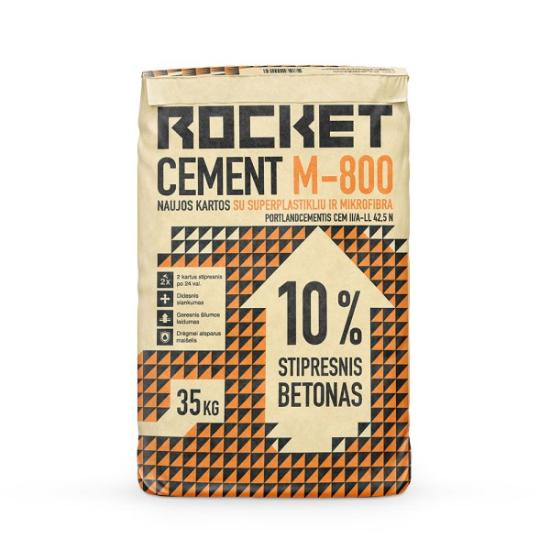 Prekės „Cementas su superplastikliais ir mikrofibra Rocket M-800, 35 kg“ paveikslėlis