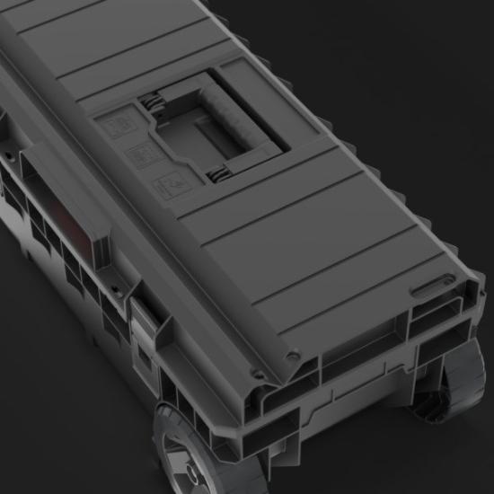 Prekės „Įrankių dėžė su ratais 793x385x322 Qbrick“ paveikslėlis