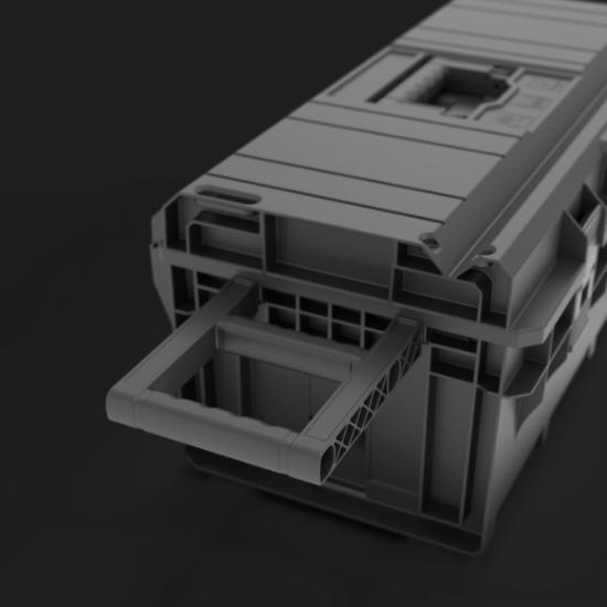 Prekės „Įrankių dėžė su ratais 793x385x322 Qbrick“ paveikslėlis
