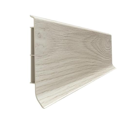 Prekės „Grindjuostė LINELA 408 OAK BRISBANE 200x8x1,6cm dekoratyvinė plastikinė grindų juosta“ paveikslėlis