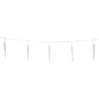 Prekės „Kalėdinė girlianda VARVEKLIAI 40 LED, 570 cm, 8 funkcijos, balta“ paveikslėlis