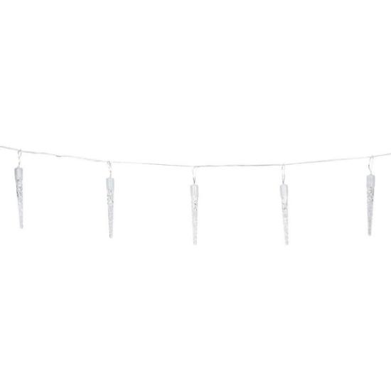 Prekės „Kalėdinė girlianda VARVEKLIAI 40 LED, 570 cm, 8 funkcijos, balta“ paveikslėlis