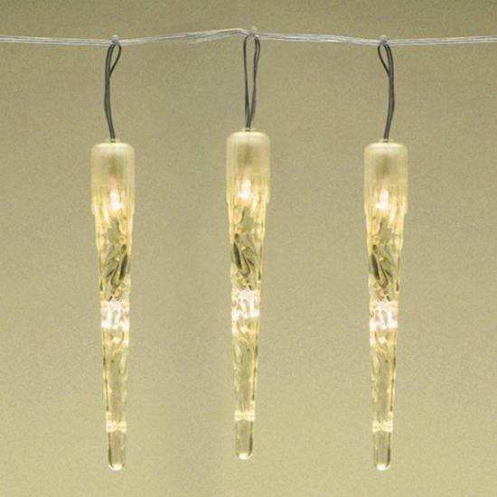 Prekės „Kalėdinė girlianda VARVEKLIAI 40 LED, 570 cm, 8 funkcijos, balta“ paveikslėlis
