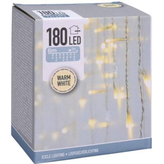 Prekės „Kalėdinė girlianda - VARVEKLIAI 180 LED, 600 cm, balta, 8 funkcijos“ paveikslėlis