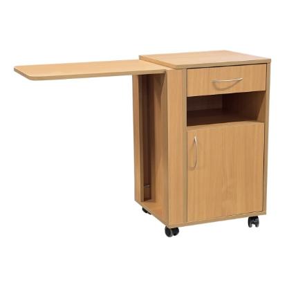 Prekės „Slaugos spintelė su stalčiumi, padėklu, mobiliais ratukais ( buko sp.) 455 x 500 x 800 mm“ paveikslėlis