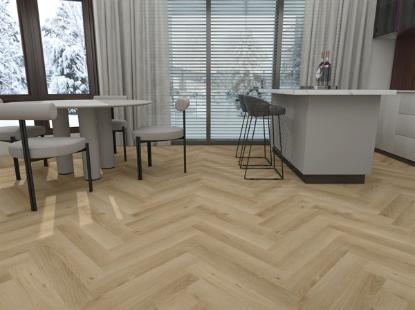 Prekės „Danga grindų SPC SENTAI ezLife+ Herringbone Oak Bordo 635x127x6,5mm (0,55) 5GI“ paveikslėlis