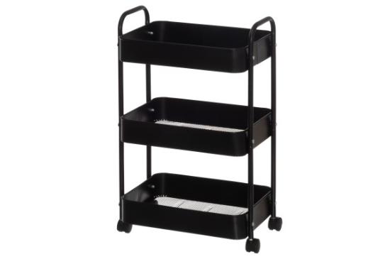 Prekės „Lentynėlė su ratukais, balta, 3 lentynos 71cm 4Living“ paveikslėlis