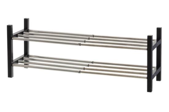 Prekės „Batų lentyna juoda 57-100cm 4Living“ paveikslėlis