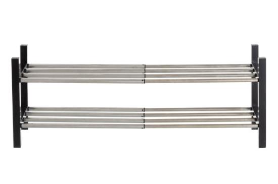 Prekės „Batų lentyna juoda 57-100cm 4Living“ paveikslėlis