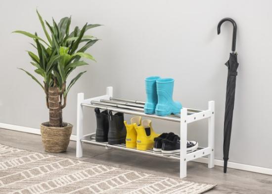 Prekės „Batų lentyna balta 57-100cm 4Living“ paveikslėlis