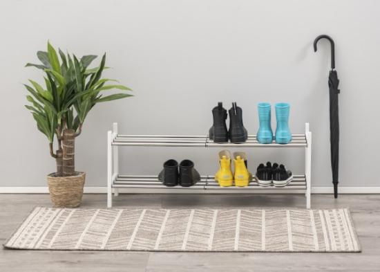 Prekės „Batų lentyna balta 57-100cm 4Living“ paveikslėlis