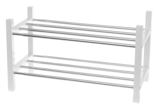 Prekės „Batų lentyna balta 57-100cm 4Living“ paveikslėlis
