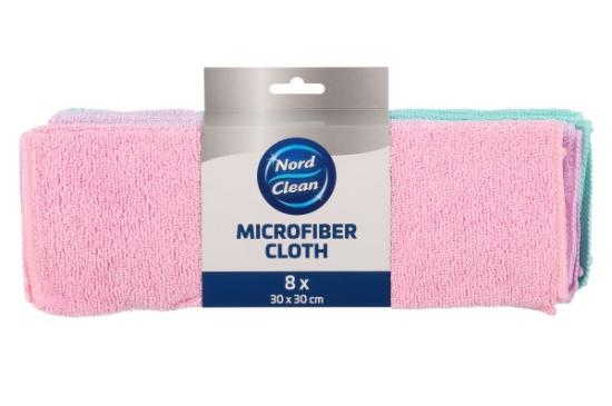 Prekės „Šluostės mikrofibros 30x30cm 8vnt Nord Clean“ paveikslėlis