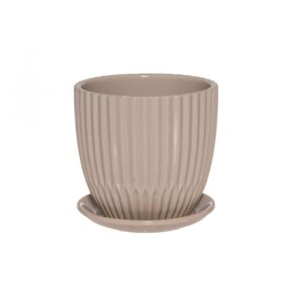 Prekės „Vazonas keramika 15cm beige Curly 4Living“ paveikslėlis