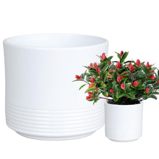 Prekės „Vazonas baltas 22cm Rille 992“ paveikslėlis