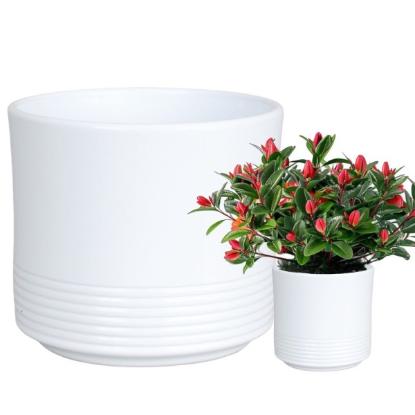 Prekės „Vazonas matinis baltas 22cm Rille 992“ paveikslėlis
