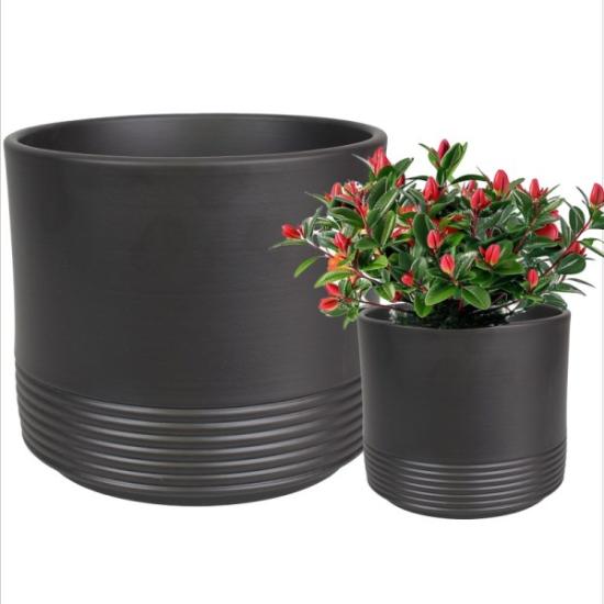 Prekės „Vazonas antracitas 22cm Rille 992“ paveikslėlis