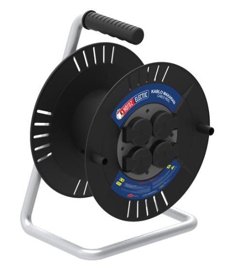 Prekės „Ritė be kabelio Horoz, 4-lizdai, IP44, juoda, 280mm“ paveikslėlis