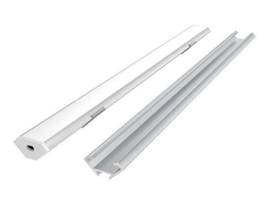 Prekės „Komplektas LED profilio kampinis anoduotas 2m.“ paveikslėlis