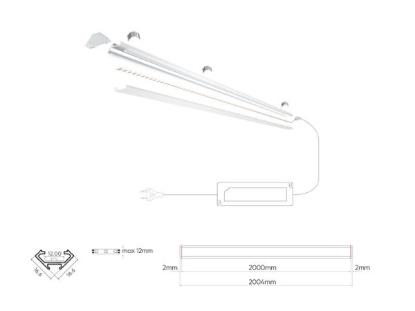 Prekės „Komplektas LED profilio kampinis baltas 2m.“ paveikslėlis
