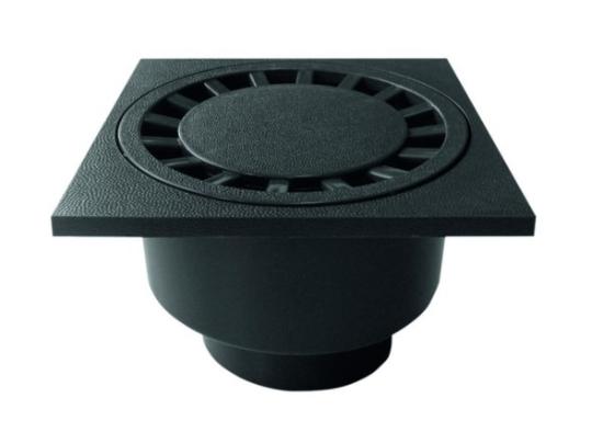 Prekės „Trapas ACO 20x20 cm ABS plastikas, juodas, su vertikaliu 110mm ištekėjimu 1,4 l/s.A15“ paveikslėlis