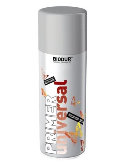Prekės „Gruntas aerozolinis UNIVERSAL BIODUR pilkas 400ml“ paveikslėlis