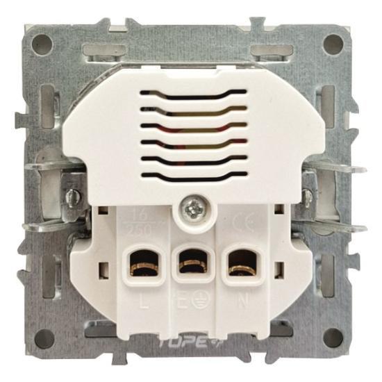 Prekės „Kištukinis lizdas +USB +TypeC  BORA, 1 vietos su įžeminimu  juodas, įleidžiamas, IP20, 16A, 250V, be rėmelio“ paveikslėlis
