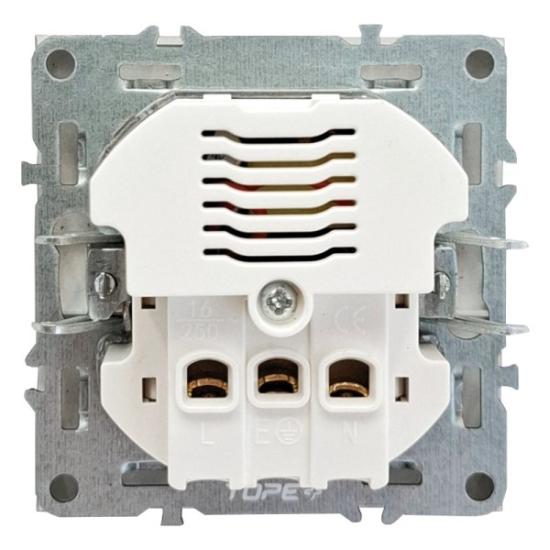 Prekės „Kištukinis lizdas +USB +TypeC  BORA, 1 vietos su įžeminimu  juodas, įleidžiamas, IP20, 16A, 250V, be rėmelio“ paveikslėlis