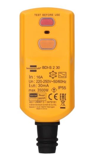 Prekės „Nuotėkio relė ant laido 16A IP55 BDI-S2-30“ paveikslėlis