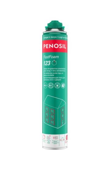 Prekės „PENOSIL FastFoam 123 pistoletinės sandarinimo putos, šviesiai geltona, 870 ml“ paveikslėlis