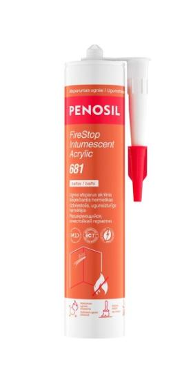 Prekės „PENOSIL FireStop Intumescent Acrylic 681 ugniai atsparus, išsilpečiantis akrilinis hermetikas, baltas 300 ml“ paveikslėlis