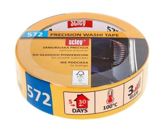 Prekės „Juosta dažymo Scley 572 Washi preciziškam klijavimui, geltona 30mm/33m“ paveikslėlis