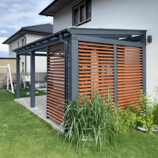 Prekės „Metaliniai laikikliai terasos žaliuzėms, 107cm, Antracito sp. Flexwood“ paveikslėlis