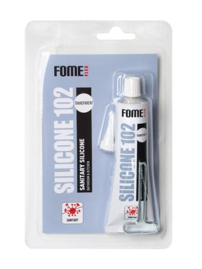 Prekės „FOME FLEX Silikonas 102 SANITARY SILICONE, skaidrus, 60 ml“ paveikslėlis