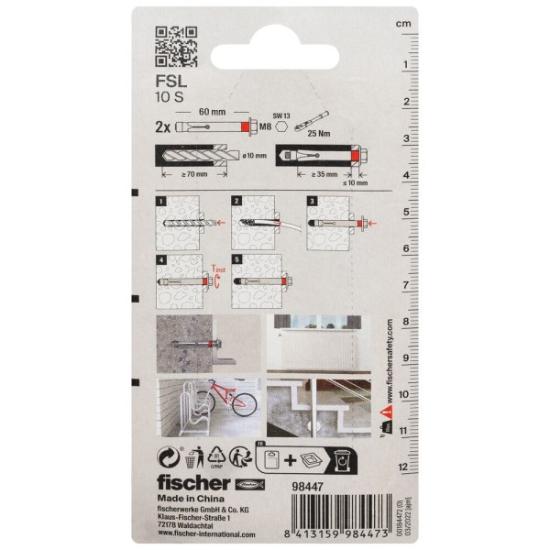 Prekės „Ankeris su varžtu 10x65/35mm 2vnt FSL 10S Fischer“ paveikslėlis