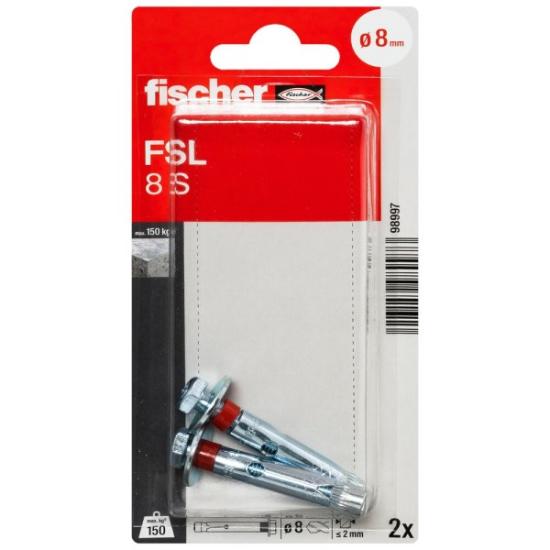 Prekės „Ankeris su varžtu 8x45/30mm 2vnt FSL 8S Fischer“ paveikslėlis