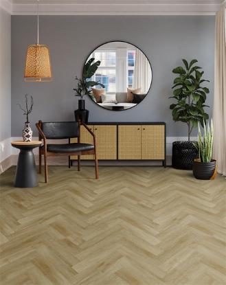 Prekės „Danga grindų SPC SENTAI ezLife+ Herringbone Oak Antwerp 635x127x6,5mm (0,55) 5GI“ paveikslėlis