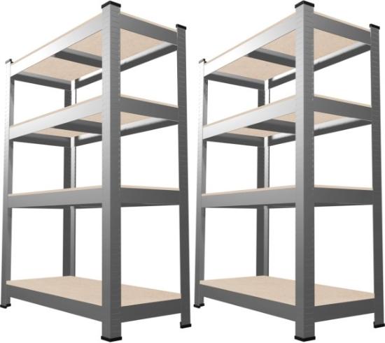 Prekės „Dviejų stelažų komplektas po 4 lentynas 150x70x30cm 150kg GWI2165“ paveikslėlis