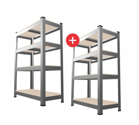 Prekės „Dviejų stelažų komplektas po 4 lentynas 150x70x30cm 150kg GWI2165“ paveikslėlis