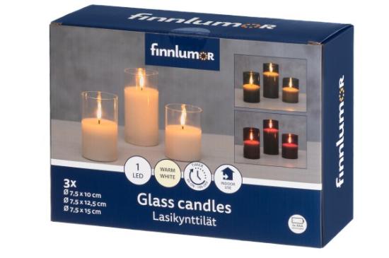 Prekės „Žvakės LED 3vnt 3D  Milton Finnlumor“ paveikslėlis