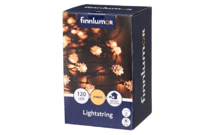 Prekės „Girlianda 120 LED 24m gintaro šviesa Retro Finnlumor“ paveikslėlis
