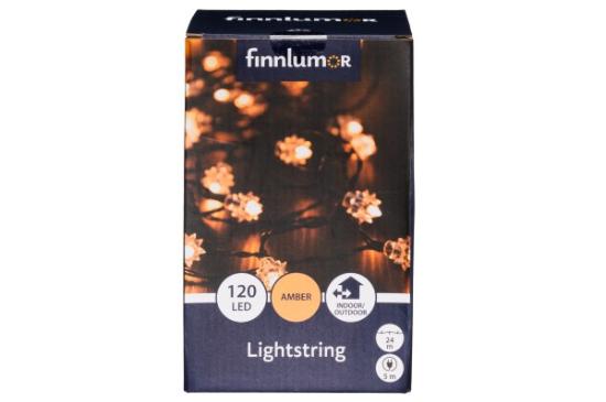 Prekės „Girlianda 120 LED 24m gintaro šviesa Retro Finnlumor“ paveikslėlis