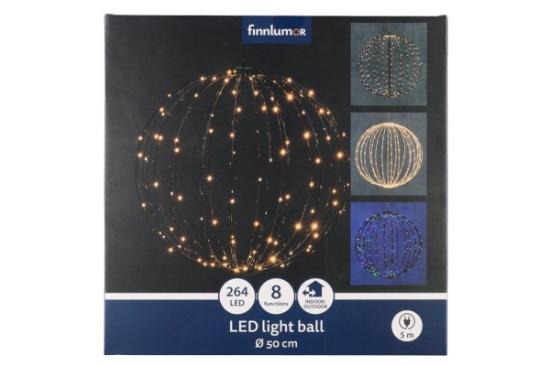 Prekės „Rutulys 264 LED 50cm juodas WW Finnlumor“ paveikslėlis