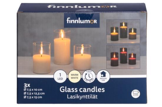 Prekės „Žvakės LED 3vnt 3D Milton Finnlumor“ paveikslėlis