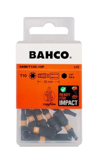 Prekės „Smūginiai antgaliai T10 25mm 10vnt Bahco“ paveikslėlis