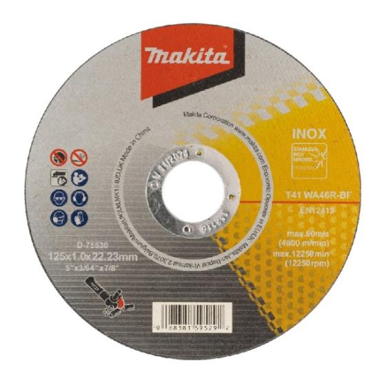Prekės „Metalo pjovimo diskas 125x1x22 Inox Makita“ paveikslėlis